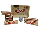 raupir Set bestehend aus raupir Set JUMBO Dutch Cones OCB Filter Grinder RAW Papers Tablett Drehmaschine Joint Tube Hüllen