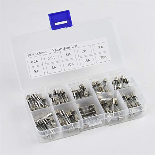 Fusibles en verre à soufflage rapide 5x20mm lot de 100 pièces pour protection circuit électrique