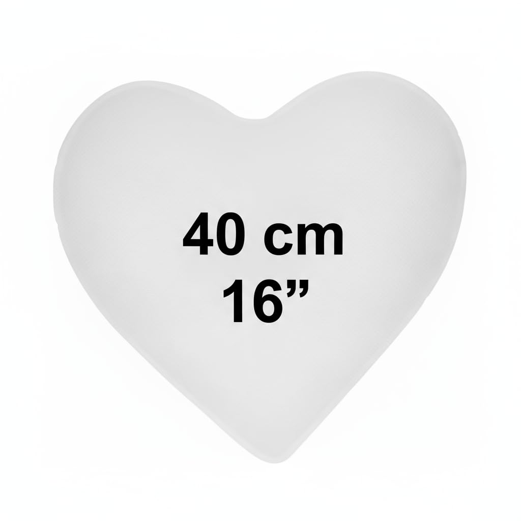 Heart Cushion 4 PCS | Heart Shaped Cushions 40 cm (16") | Microfibre Cushion Inserts | Hotel White Bedding Sofa Cushions | Seat Cushion | Back Support Pillow (4)