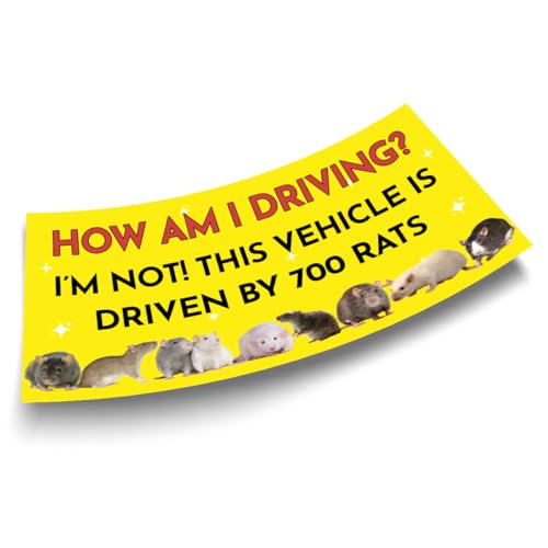 700 Rats Bumper Sticker How Am I Driving I'm Not This Vehicle is Driven by 700 Rats Bumper Sticker for Car Truck, Waterproof UV-Resistant Sticker Size 7.5x3.75 inches