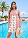 SAUKOLE Summer Dresses for Women Fashion V Neck Sleeveless Mini Dress with Heart Button Vacation Outfits