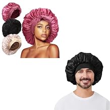 3Pcs Bonnets for Sleeping with Tie Band + 1Pc Bonnet for Men with Wide Band