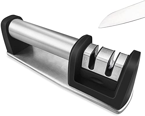 Jchope Knife Sharpener, Kitchen Knife Sharpeners, 2-Stage Knife Sharpeners Helps Repair, Restore, Polish Blades For Kitchen Straight Knife, Knife Sharpening Tool For Kitchen, Home, Hunting #TOP3