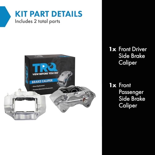 Image of TRQ Front Driver and Passenger Side Brake Caliper Set Compatible with 98-03 Toyota Tacoma with 6 Lug Wheels, 95-97 Tacoma 4 Wheel Drive, 04 Vehicle Stability Control VSC 6 Lug Wheels