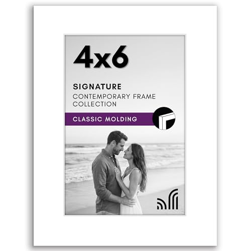 Americanflat 4x6 Picture Frame - Engineered Wood - White