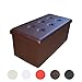 Produktbild Style home Sitzbank Aufbewahrungsbox mit Stauraum faltbar Hocker, belastbar bis 300 kg, Kunstleder 76 * 38 * 38 cm (Braun)