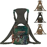 Tuxapo Binocular Harness Chest Pack Bino case Fits binoculars, rangefinder, phone for hunting, birdwatching hiking (New Camo)