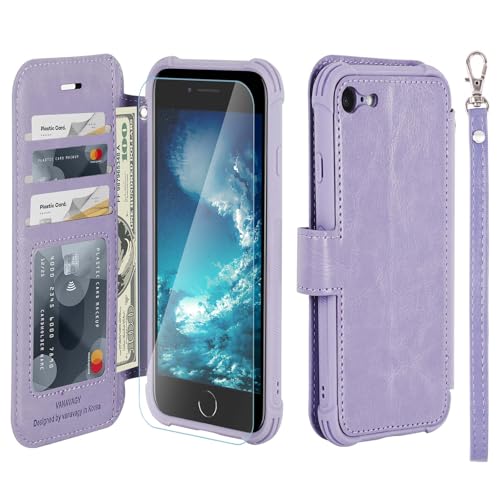 VANAVAGY Wallet Case for iPhone SE2/SE3/7/8 4.7inch, Clove Purple