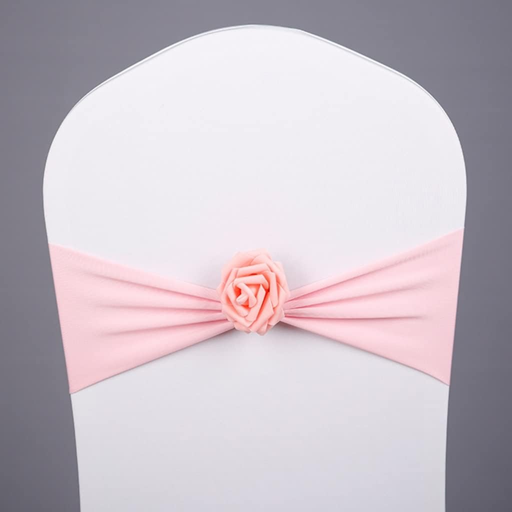 Chair Sashes for Party 10-50Pcs Elegant Art Simulation Roses Chair Ties Wedding Celebration Elastic Chair Back Decoration Easy to Install (Color : A Size :30) (M*20)