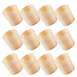 TOMETURE Runde Holz Dessertbecher 50 Stück Einweg Becher mit Bequemem Griff für Zuhause und Tischgeschirr in Beige Einfache und Elegante Verarbeitung