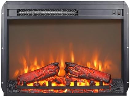 23 inch Electric Fireplace Insert, Ultra Thin Heater with Log Set & Realistic Flame, Overheating Protection (23 INCH) - Thumbnail 2
