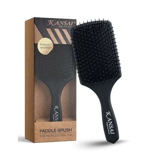 Kansai Paddle Brush 13-reihig I Paddlebürste mit Nylonborsten & Noppen I Antistatische Haarbürste zum sanften Entwirren & Trockenföhnen I Schonend für Haar & Kopfhaut I Für feines bis dickes Haar