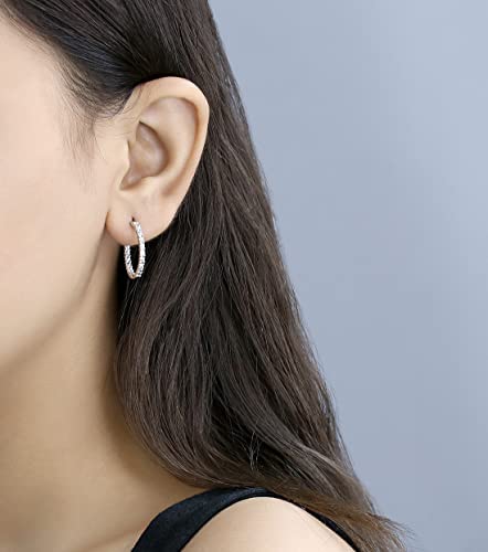 Dazzlingrock Collection 0.06 cttw Round White Diamond Illusion Set Hinged Post Hoop Earrings for Women in 925 Sterling Silver2