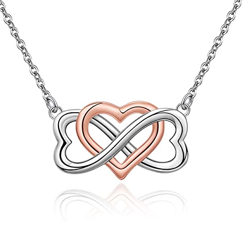 Collier infini avec pendentif coeur et chaîne de 60 cm pour femmes anl1607045