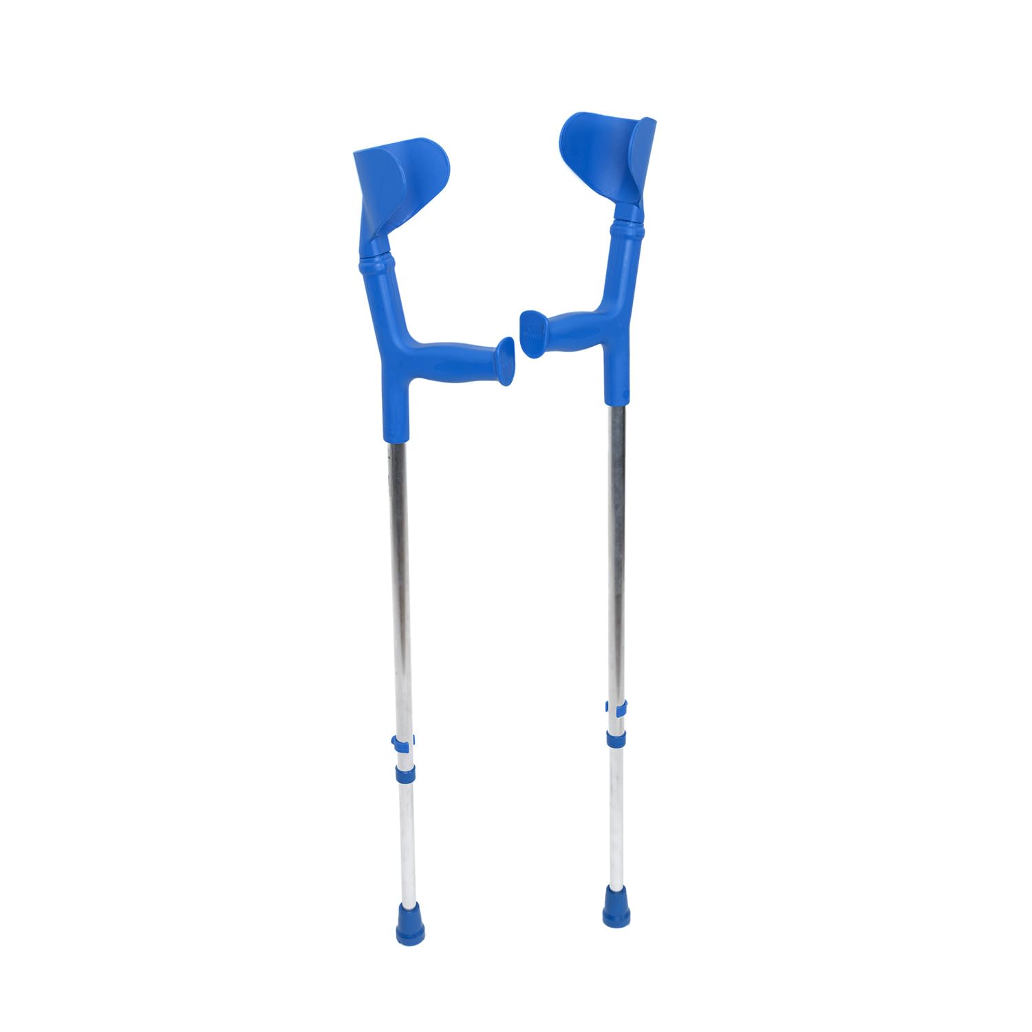 Muletas Adulto Regulables Aluminio (2 uds, Azul) – Ajuste Rápido con Clip, Contera Antideslizante, Empuñadura Anatómica, Soporta 125 kg, Fabricado en España