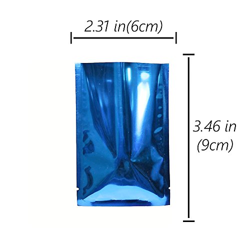 Qq Studio Heat Sealable Mylar Foil Bag Pouch For Sampling Packaging Food Storage Food Safe (Sm ~2.3"X3.4", Glossy Dark Blue) #TOP5