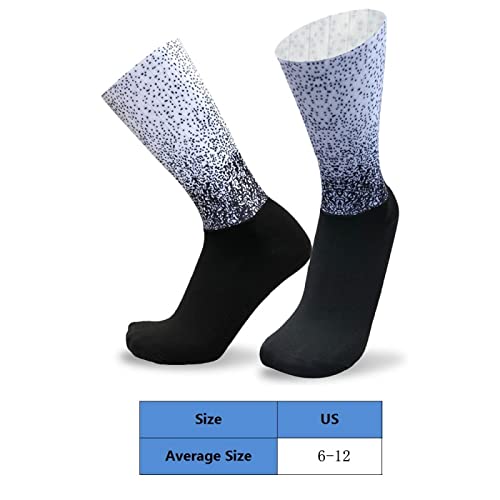 PRIOKNIKO Men's Compression Cycling Socks, Anti-Slip Silicone Aero, Black, One Size 39-45 - Image 5
