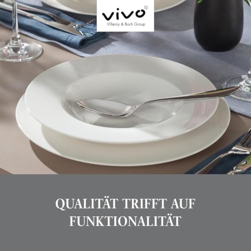 Foto von vivo - Villeroy & Boch Group - Basic White Kombiservice 30 teilig, Spülmaschinenfest, Mikrowellensicher, Tafelservice Weiß, Geschirrset, Kaffeeservice, Keramik, Teller, Tassen, Premium Porzellan
