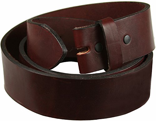 One Piece Full Grain Burgundy Work Belt Strap 1-1/2