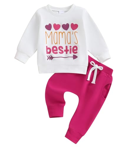 Image of Baby Girl Clothes Little Sister Infant Girl Outfits Solid Color Toddler Sweater Tops Fall Winter Pants Set