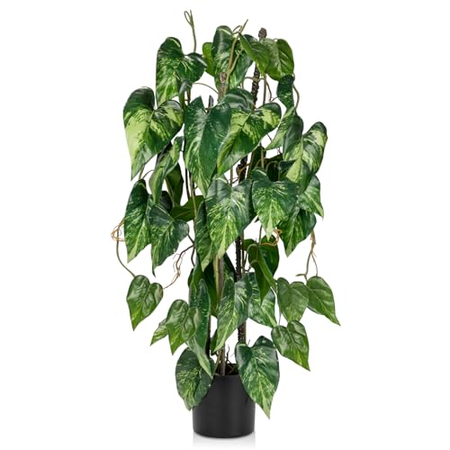 76 cm konstgjord växt Philodendron stor, konstgjord växt stor i kruka, dekorativ konstväxt för vardagsrum sovrum kontor deco, inomhus, utomhus, trädgård, modern dekoration