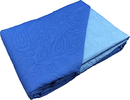 Colcha colcha art. bicolor manta de verano ligera doble color reversible acolchada termosoldada (doble, azul marino y azul cielo)