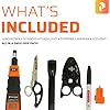 Paladin Tools PA4941 DataComm Technicians Kit | Data SureStrip Cutter, Datacomm Scissors, Punchdown Tool, Reversible 110/66 Blade, GripPack Holster, LED Light, Marker (Pro Grade)