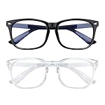 HUOZHI Fashion Square Blue Light Blocking Glasses - Clear Computer & Gaming Glasses for Women and Men
