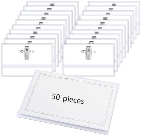 CKB Ltd® Set Of 50 Professional Clip On Clear Plastic ID Name - View #13