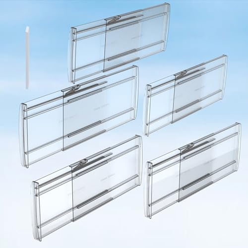 SPEREELER 5 Pack 6" High Adjustable Drawer Dividers for Clothes,Expandable