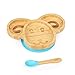 bambuswald© Vaisselle pour bébés et tout-petits - Mouton Assiettes cuillères pour enfants Bol - Durable et écologique | Ensemble petit-déjeuner pour enfants assiette à ventouse