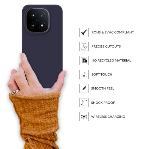 Image of SPRIG Compatible with IQOO 15 5G SilkTone Silicone Back Cover Drop Tested Shock Proof Mobile Case for Men, Women, Boys and Girls with Camera Protection (Midnight Blue)
