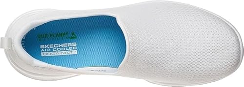 Skechers Women's Go Walk Joy Aurora Sneaker, White/Light Blue, 9