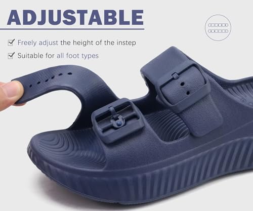 Image of KuaiLu Womens Recovery Sandals With Comfortable Plantar Fasciitis Arch Support, Orthotic Adjustable Thick Cushion Sport Slides Reduces Stress on Feet, Joints & Back Post-Exercise