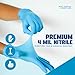 London Labs Synsafe 4 Mil -Blue Nitrile Exam Gloves –Disposable Latex Free & Powder Free – Extra Strong, Rubber Gloves – First Aid Kit, Medical, EMT, Cleaning, Cooking | Bulk Case of (1000 ct)