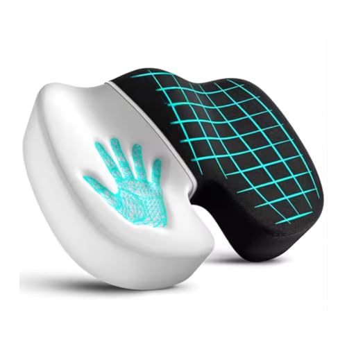 Maison Marbella, Cojín Coxis Ortopédico, Cojin Ergonomico Memoria Portátil, Cojín Viscoelástico, Cojín Coxis Silla de Oficina, Sillas Gaming, Coche, Negro Terciopelo.