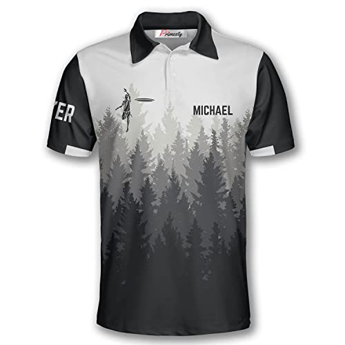 PRIMESTY Disc Golf Polo Shirts for Men, Custom Name & PDGA Number Jerseys, Size S-5XL2