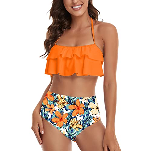 Maillot de bain 2 pièces imprimé monokini orange taille M plage été