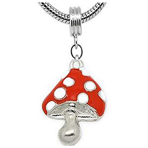 Sexy Sparkles Mushroom Charm Dangle Bead for Snake Chain Charm Bracelet
