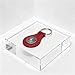 Handmade Vintage Leather Keychain with Ornate Metal Clasp - Round Teardrop Genuine Cowhide Key Ring for Car Keys, Bags (Red)