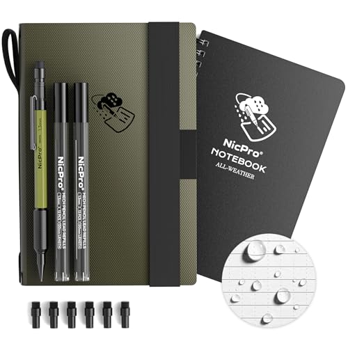 Nicpro Waterproof Notebook Kit with Mechanical Pencil