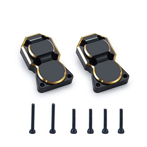 AXspeed 2 Stück Messing Differentialabdeckung Heavy Duty Achse Abdeckung für 1/24 Axial SCX24 Deadbolt C10 JLU CRC B-17 AXI00005 Crawler Auto Cover