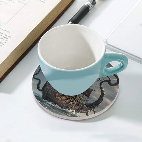 Dessous de verre en céramique lot de 6 avec liège pour table basse
