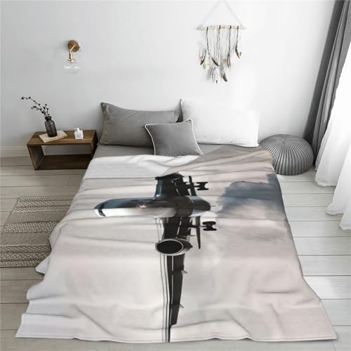 Couverture polaire en flanelle légère motif avion pour lit et canapé