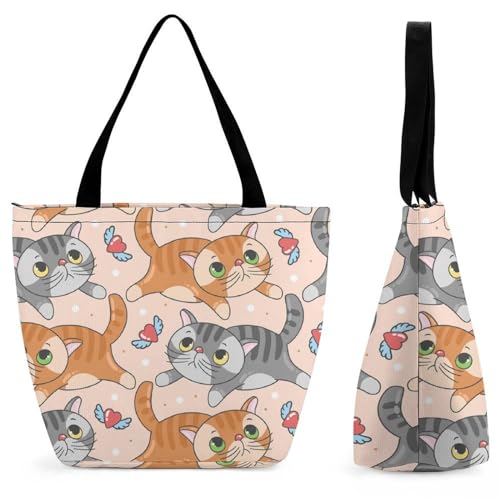 Sac de shopping chat orange gris le cadeau idéal pour femme