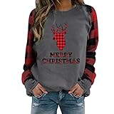 Leinen Tops Fur Damen XXL Damen Oversize Pullover Freizeit Lose Fit Langarmshirts Modische LangäRmlige Einfarbige ReißVerschluss Revers Sweatshirt Teenager MäDchen Vintage Oberteile Tops Stehkragen