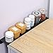 BAOYOUNI Metal Counter Range Gap Cover Board Narrow Gap Filler Extention Plate Storage Rack Shelf Partition with Stickers Between Kitchen Countertop Side and Fridge or Cabinet to Tiled Wall, No Drill