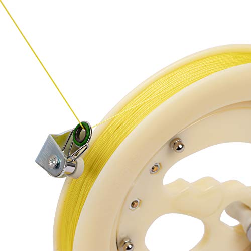 JEKOSEN 7" Kite String Reel Winder with 275 m line Grip Wheel Flying Tools with Lock for Outdoor Kites(White)