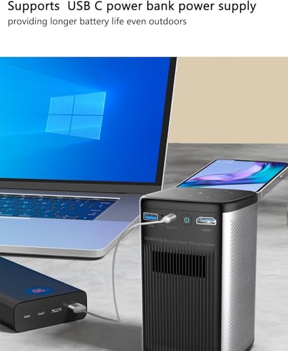 Image of GTBOX C2000 Mini Projector with 5G WiFi and Bluetooth, DLP Portable Outdoor Projector, Native 540P (4K Supported), Auto Focus & Keystone, Built-in 8000 mAh Battery, Dual 5 W Speaker for Home