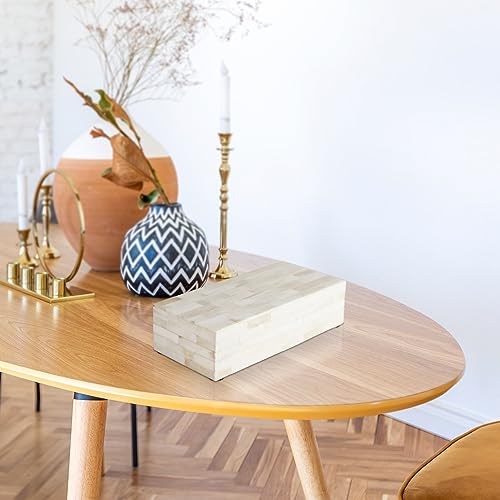 Handicrafts Home Jewelry Gift Boxes - Decorative Organizer And Storage Box For Décor White Bone Inlay 10X4.5X2.5 Inch #TOP3